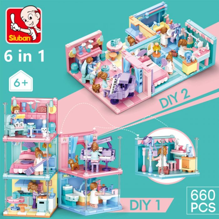 Sluban Building Block Toys Mini Handcrafts 6 IN 1 B0757 Girls Play House Compatbile With Leading - LOZ MALL