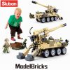 Sluban Building Block Toys Morden Military 120 Wheeled Self propelled Artillery 159PCS Bricks B0751 Army Truck - LOZ MALL