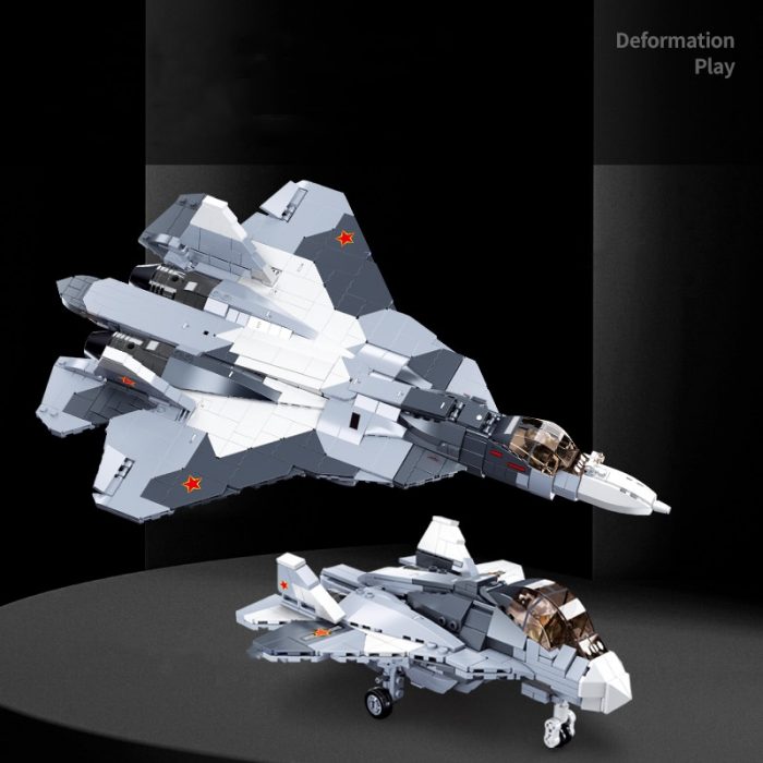 Sluban Building Block Toys Morden Military B0986 SU 57 Fighter 893PCS Bricks Airplane Fighter Jet Compatbile 3 - LOZ MALL