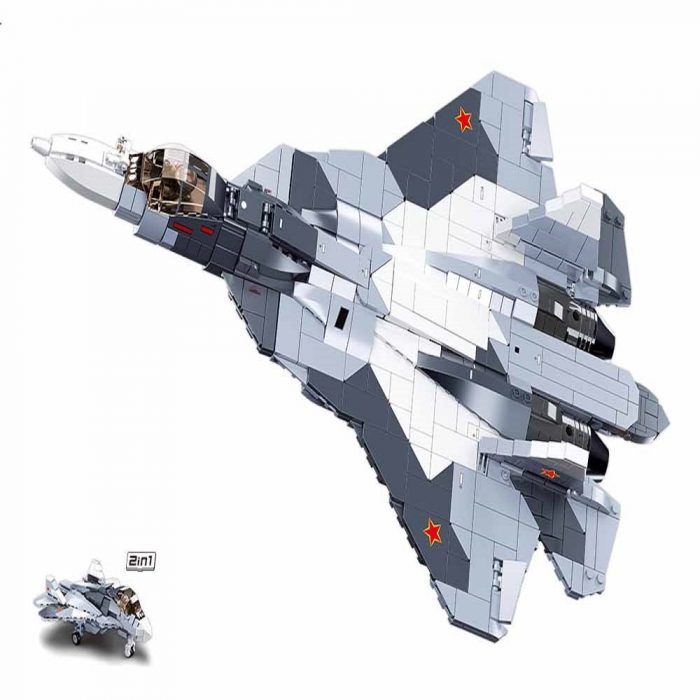 Sluban Building Block Toys Morden Military B0986 SU 57 Fighter 893PCS Bricks Airplane Fighter Jet Compatbile - LOZ MALL