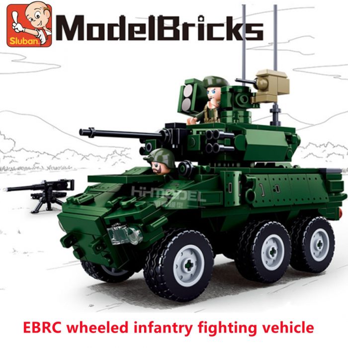 Sluban Building Block Toys Morden Military EBRC Infa Ntry Combat Vehicle 382PCS Bricks B0753 Army Truck 1 - LOZ MALL
