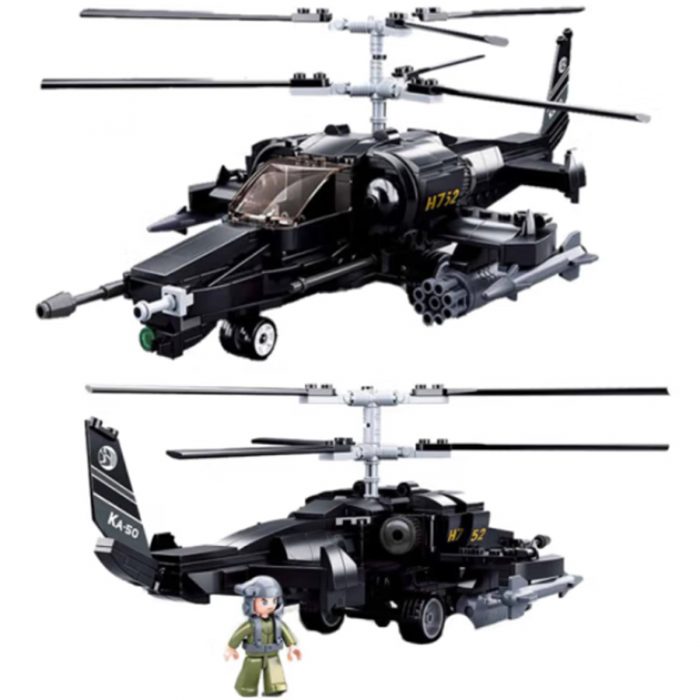 Sluban Building Block Toys Morden Military KA 50 Armed Helicopter 330PCS Bricks B0752 Army Truck Compatbile 2 - LOZ MALL