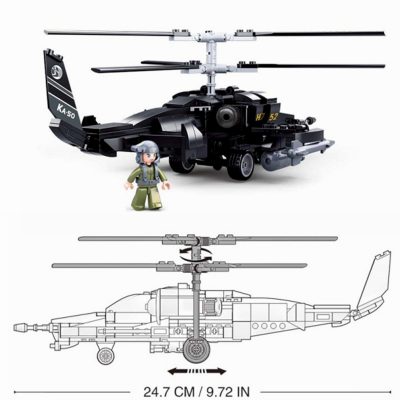 Sluban Building Block Toys Morden Military KA 50 Armed Helicopter 330PCS Bricks B0752 Army Truck Compatbile 3 - LOZ MALL