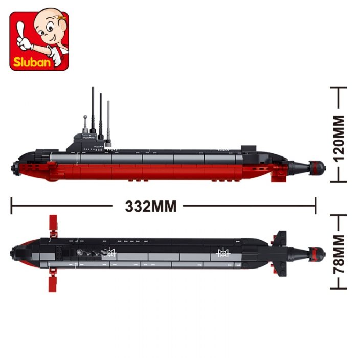 Sluban Building Block Toys Nuclear Submarine 193PCS Model Bricks B0391 Compatbile With Leading Brands Construction Kits 2 - LOZ MALL
