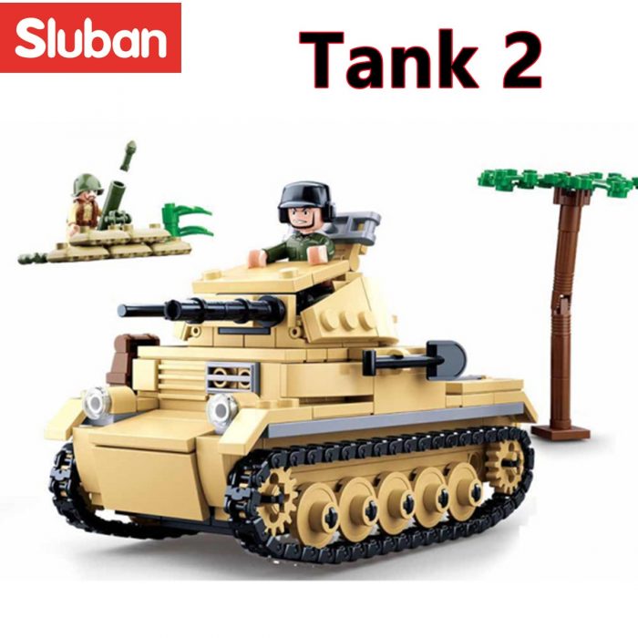 Sluban Building Block Toys WW2 Army Panzer II Tank 356PCS Bricks B0691 Military Construction Compatbile With 1 - LOZ MALL