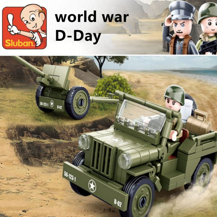 Sluban Building Block Toys WW2 Army Willys Jeep 143PCS Bricks B0853 Military Construction Compatbile With Leading 1 - LOZ MALL