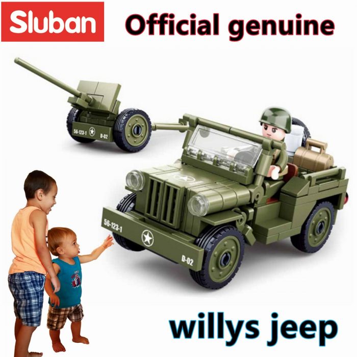 Sluban Building Block Toys WW2 Army Willys Jeep 143PCS Bricks B0853 Military Construction Compatbile With Leading - LOZ MALL