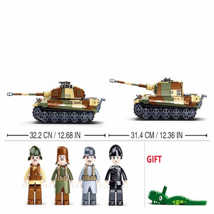 Sluban Building Block Toys World War 2 B0980 The King Tiger Heavy Tank 930PCS Bricks Compatbile 1 - LOZ MALL