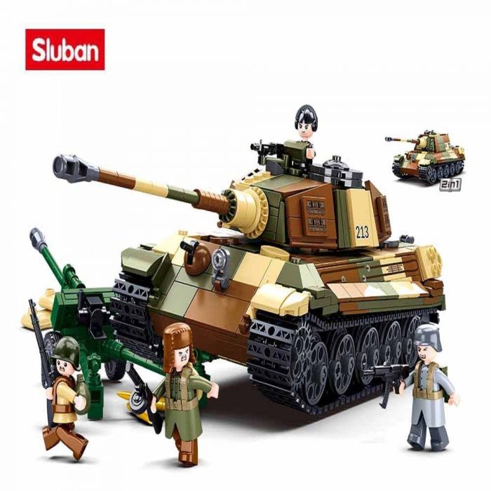 Sluban Building Block Toys World War 2 B0980 The King Tiger Heavy Tank 930PCS Bricks Compatbile - LOZ MALL