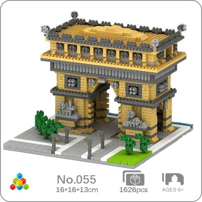 YZ 055 World Architecture Triumphal Arch Gate Square Lamp Model Mini Diamond Blocks Bricks Building Toy - LOZ MALL