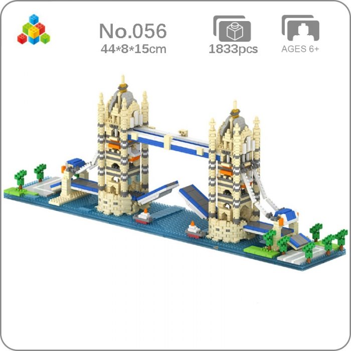 YZ 056 World Architecture London Tower Bridge Thames River Ship Mini Diamond Blocks Bricks Building Toy - LOZ MALL