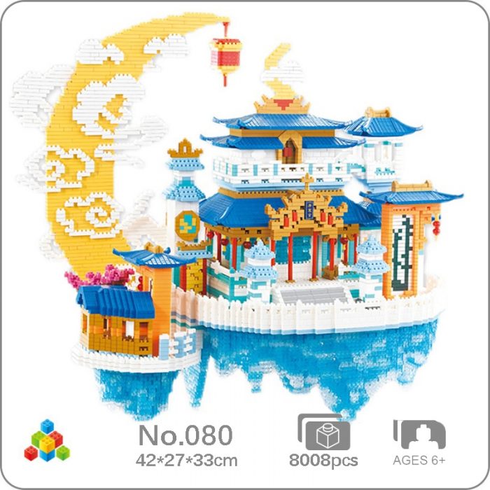 YZ 080 World Architecture The Moon Palace Cloud Pavilion Island Mini Diamond Blocks Bricks Building Toy - LOZ MALL