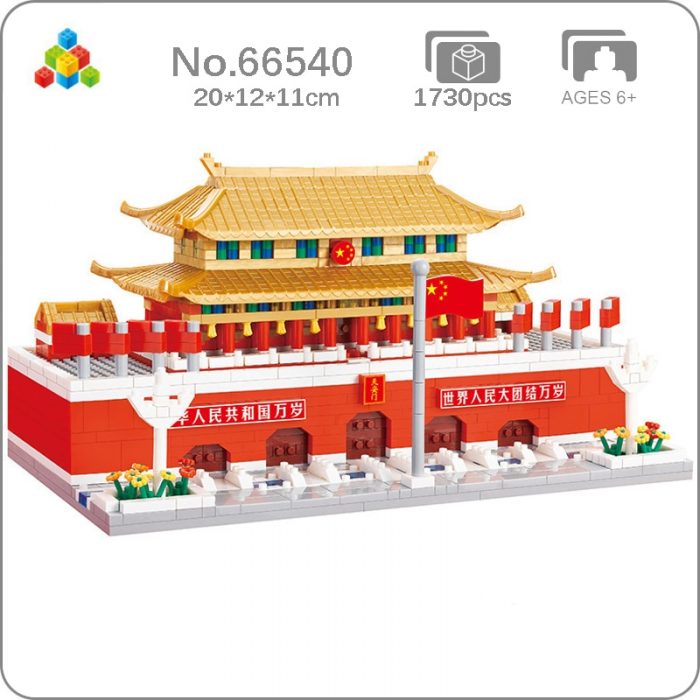 YZ 66540 World Architecture Tian anmen Square Flag Palace Ornamental Column Mini Diamond Blocks Bricks Building - LOZ MALL